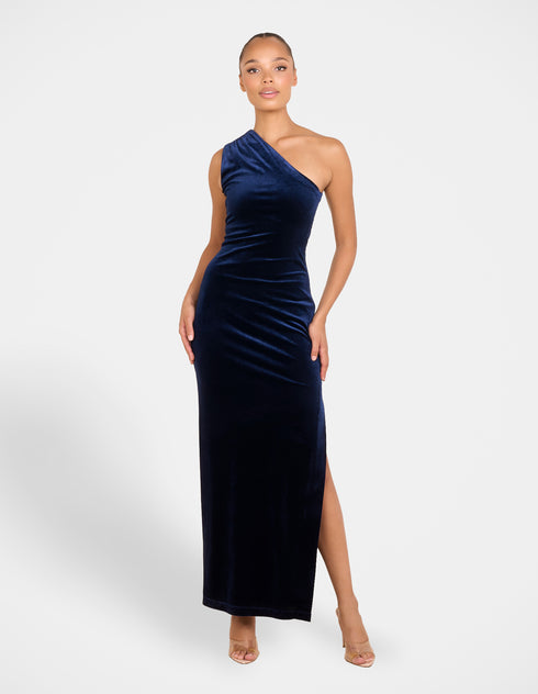 Daina One Shoulder Velvet Gown
